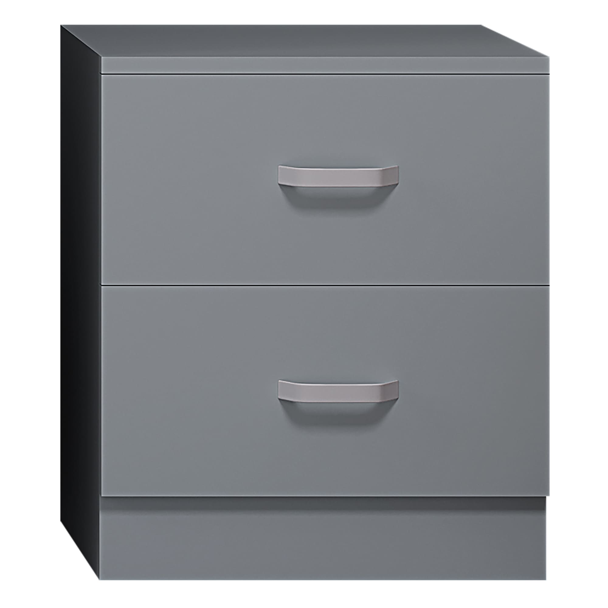 Tunis 2 Drawer Bedside Table Matt Grey Furnished With Style
