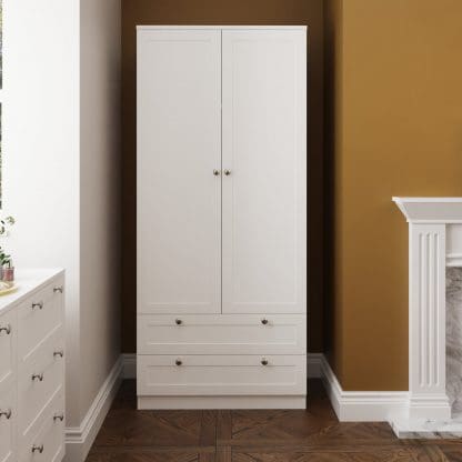 Artus Shaker 2 Door 2 Drawer Combination Wardrobe Matt White