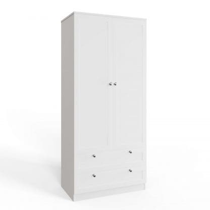 Artus Shaker 2 Door 2 Drawer Combination Wardrobe Matt White - Image 6