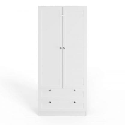 Artus Shaker 2 Door 2 Drawer Combination Wardrobe Matt White - Image 5