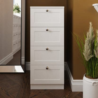 Artus Shaker 4 Drawer Chest Of Drawers Matt White