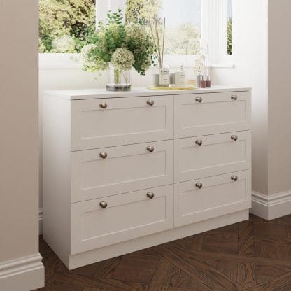 Artus Shaker 6 Drawer Chest Of Drawers Matt White - Image 3