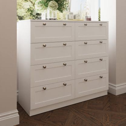 Artus Shaker 8 Drawer Chest Of Drawers Matt White - Image 3