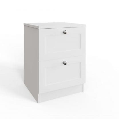 Artus Shaker 2 Drawer Bedside Table Nightstand Matt White - Image 5