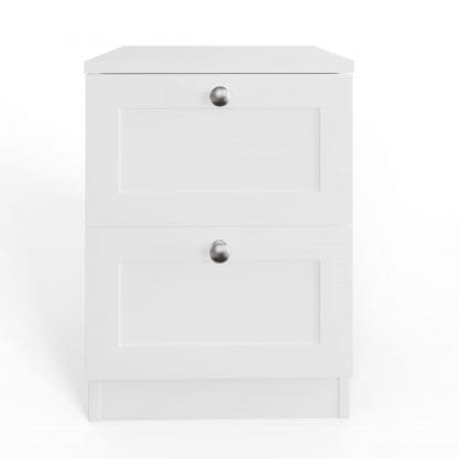 Artus Shaker 2 Drawer Bedside Table Nightstand Matt White - Image 4