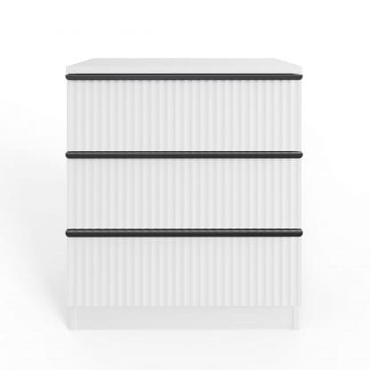 Lania Ripple Ridged 3 Drawer Chest Of Drawers Matt White - Image 5