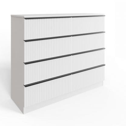 Lania Ripple Ridged 8 Drawer Chest Of Drawers Matt White - Image 5